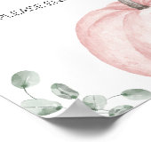 Roze minimalistische pompoen Baby shower voedsel Poster (Hoek)