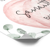 Roze minimalistische pompoen Baby shower welkom Poster (Hoek)