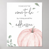 Roze minimalistische pompoen envelop station poster (Voorkant)