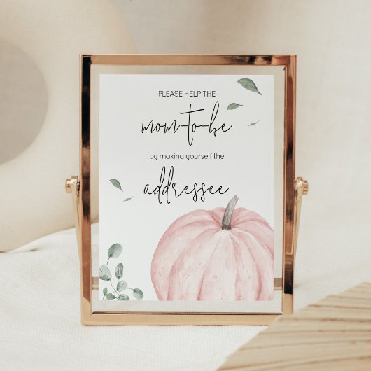 Roze minimalistische pompoen envelop station poster