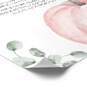 Roze Minimalistische Pompoen Late Night Luiers Poster (Hoek)