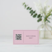 Roze minimalistische qr-code eenvoudig schattig Vi Visitekaartje (Staand voorkant)