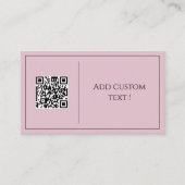 Roze minimalistische qr-code eenvoudig schattig Vi Visitekaartje (Voorkant)
