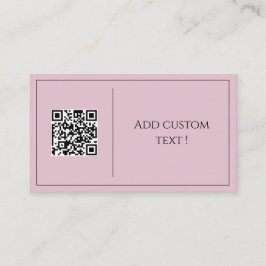 Roze minimalistische qr-code eenvoudig schattig Vi Visitekaartje