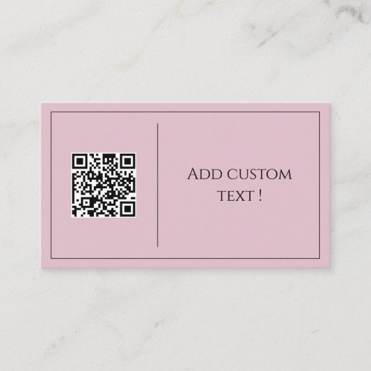 Roze minimalistische qr-code eenvoudig schattig Vi Visitekaartje (Voorkant)