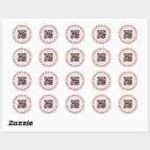 Roze Minimalistische QR Code Zakelijk Eenvoudig Ronde Sticker (Vel)