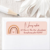 Roze minimalistische regenboog etiket (Insitu)