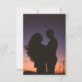 Roze Minimalistische Retro Thema Bruiloft Save The Date (Achterkant)
