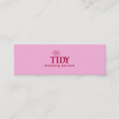 Roze minimalistische schoonmaakservice op maat mini visitekaartje (Voorkant)