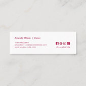 Roze minimalistische schoonmaakservice op maat mini visitekaartje (Achterkant)