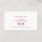 Roze minimalistische schoonmaakservice op maat visitekaartje (Achterkant)