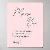 Roze Minimalistische Script Bruids Shower Mimosa B Poster (Voorkant)