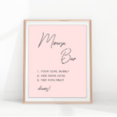 Roze minimalistische script bruidsfeest Mimosa Bar Poster