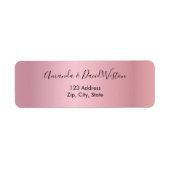 Roze minimalistische script retouradres etiket (Voorkant)
