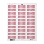 Roze minimalistische script retouradres etiket (Full Sheet)