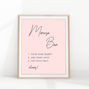 Roze minimalistische Script-Vrijgezellenfeest Mimo Poster