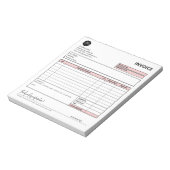 Roze Minimalistische Sjabloon voor kleine bedrijve Notitieblok (Linkerzijde)