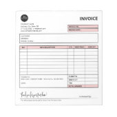 Roze Minimalistische Sjabloon voor kleine bedrijve Notitieblok (Voorkant)