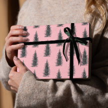  roze minimalistische sparren vrolijk kerstfeest