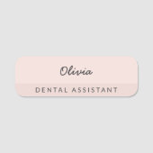 Roze Minimalistische Tandartsassistent Naamplaatje (Voorkant)
