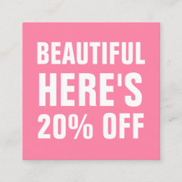 Roze, minimalistische trendy, eenvoudig modern kortingskaartje
