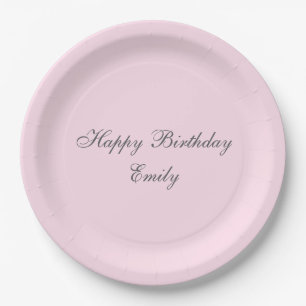 Roze Minimalistische Verjaardagsfeest Papieren Bor Bordje