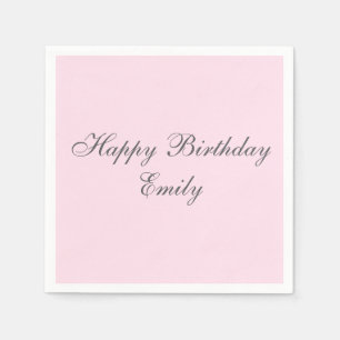 Roze Minimalistische Verjaardagsfeest Servetten