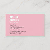 Roze Minimalistische Visitekaartjes (Achterkant)