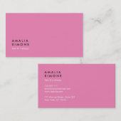 Roze minimalistische Visitekaartjes (Voorkant / Achterkant)