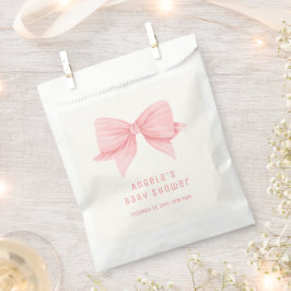 Roze Minimalistische Vlinderdas Baby Shower Bedankzakje