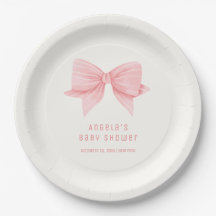 Roze Minimalistische Vlinderdas Baby Shower