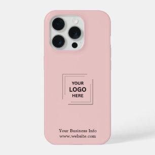 Roze Minimalistische Zakelijke Logo iPhone Hoes  15 Pro Case