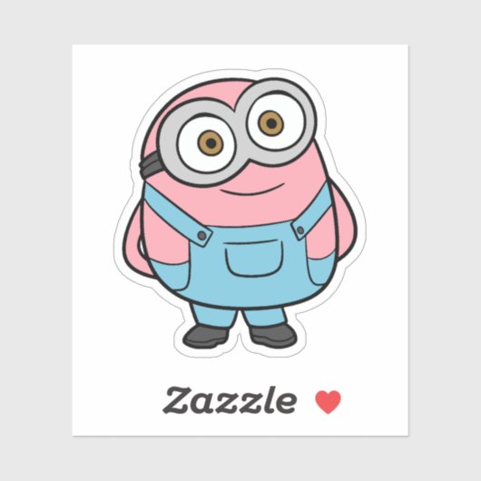 Roze Minion Cartoon Fanart Sticker (Vel)
