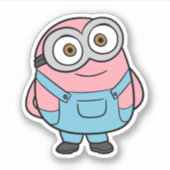 Roze Minion Cartoon Fanart Sticker (Voorkant)