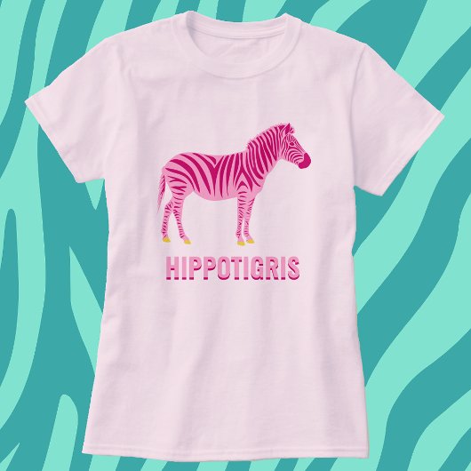 Roze minium Zebra Silhouette T-shirt