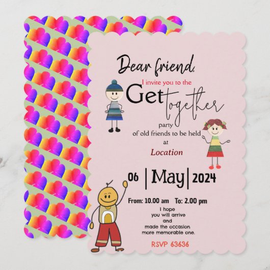 Roze minnaar Samenkomen Kaart (Voorkant / Achterkant)