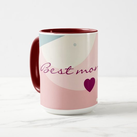 Roze Mint Abstract Moderne Collectie Mok (Voorkant links)
