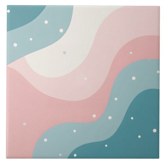 Roze Mint Abstract Moderne Collectie Tegeltje (Voorkant)