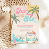 Roze Mint Aqua Girl Fun In The Sun Verjaardag Kaart