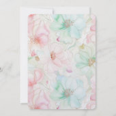 Roze Mint Bloemen Verjaardag Kaart (Achterkant)