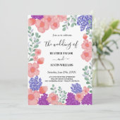 Roze Mint Bloemen Waterverf Bruid Botanisch Kaart (Staand voorkant)