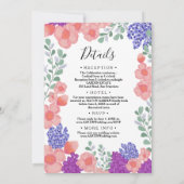 Roze Mint Bloemen Waterverf Bruid Botanisch Kaart (Achterkant)