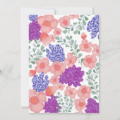 Roze Mint Bloemen Waterverf Bruiloft Botanisch Kaart (Achterkant)