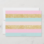 Roze Mint Bloemencarrousel 1e Verjaardagsfeestje F Kaart (Achterkant)