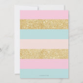 Roze Mint Bloemendans Meisje Baby Shower Kaart (Achterkant)