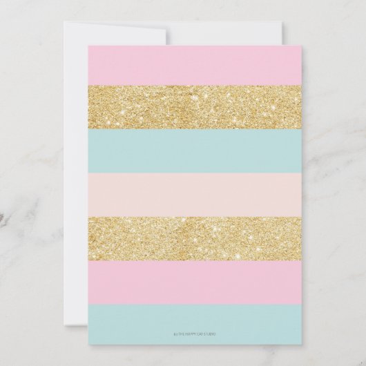 Roze Mint Bloemendans Meisje Baby Shower Kaart (Achterkant)