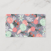 Roze & Mint Bloementuin & Goud Foto Lijst Visitekaartje (Achterkant)