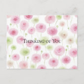 Roze Mint Bloemige Ranunculus   Briefkaart (Voorkant)