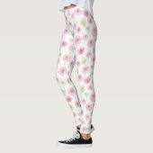 Roze Mint Bloemige Ranunculus   Leggings (Links)