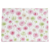 Roze Mint Bloemige Ranunculus Verjaardag Groot Cadeauzakje (Voorkant)